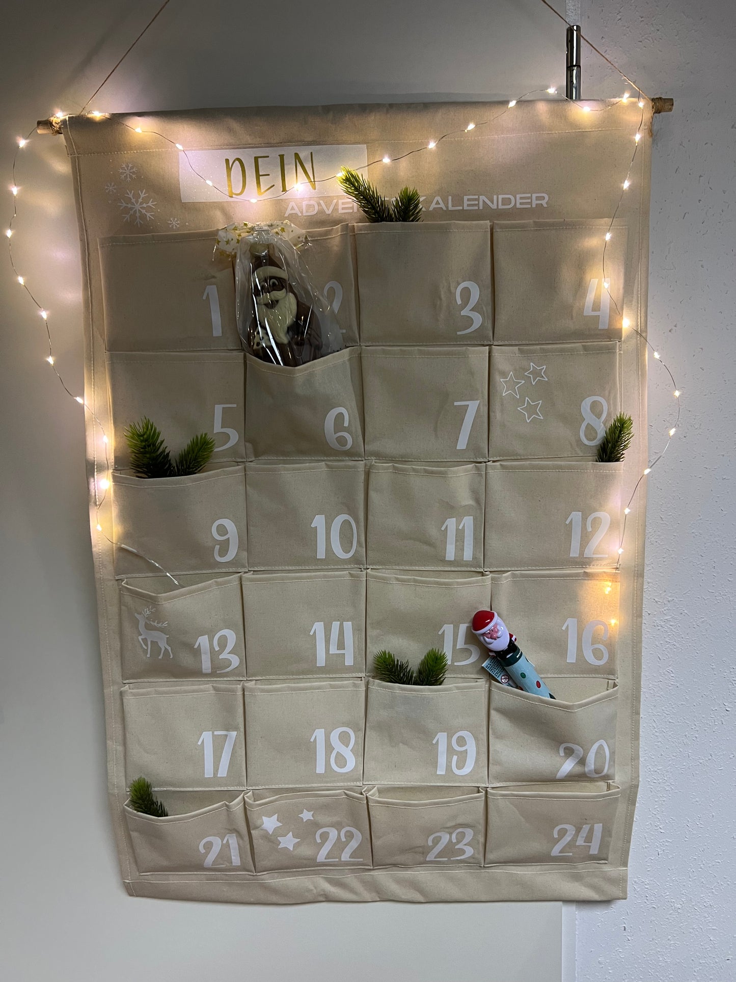 Personalisierbarer Hänge-Adventskalender zum Selbstbefüllen