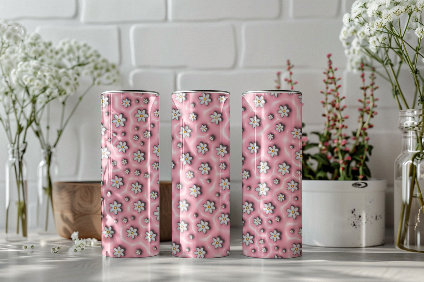 „Best of Flowers“ Tumbler 590 ml Thermobecher mit Aufdruck – Hält Getränke zuverlässig warm und kalt