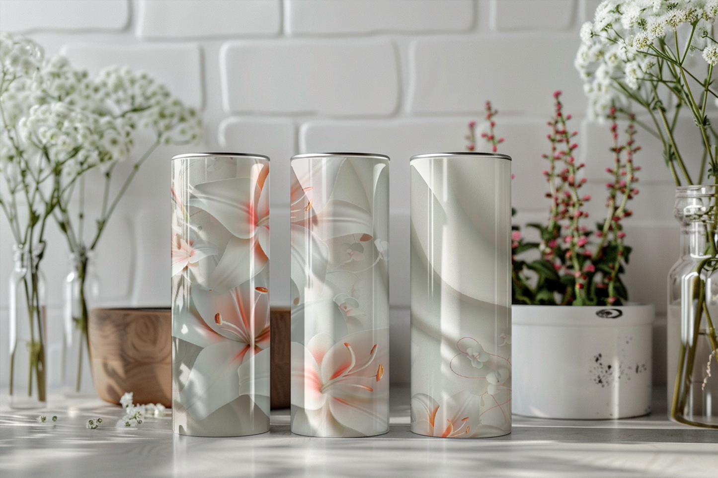 „Best of Flowers“ Tumbler 590 ml Thermobecher mit Aufdruck – Hält Getränke zuverlässig warm und kalt