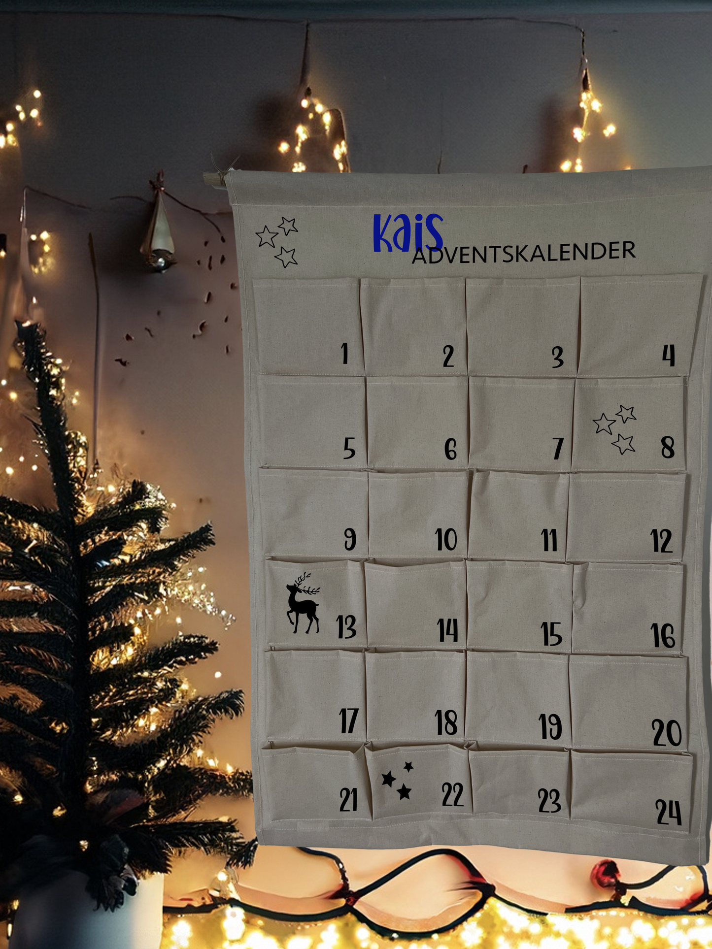 Personalisierbarer Hänge-Adventskalender zum Selbstbefüllen