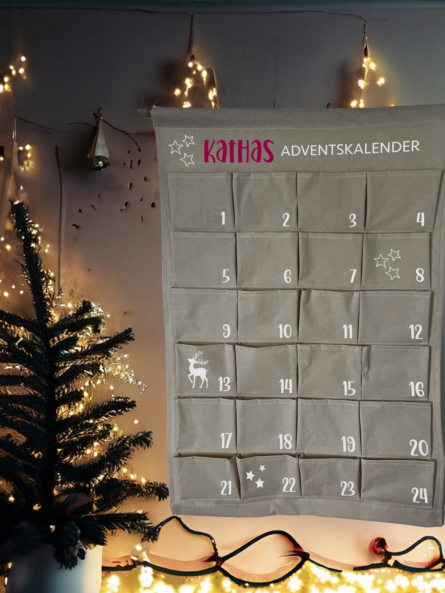 Personalisierbarer Hänge-Adventskalender zum Selbstbefüllen